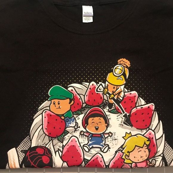 Tultex Tops - MARIO BROS PRINCESS MINIONS SHORTCAKE TSHIRT